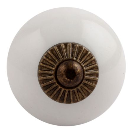 White Antique Fitting Ceramic Wardrobe Knob